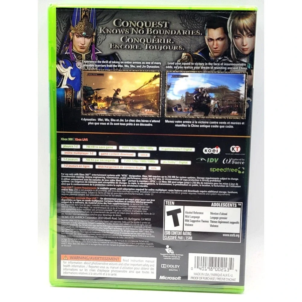 Dynasty Warriors 7 (Microsoft Xbox 360, 2011) FACTORY‎ SEALED NEW